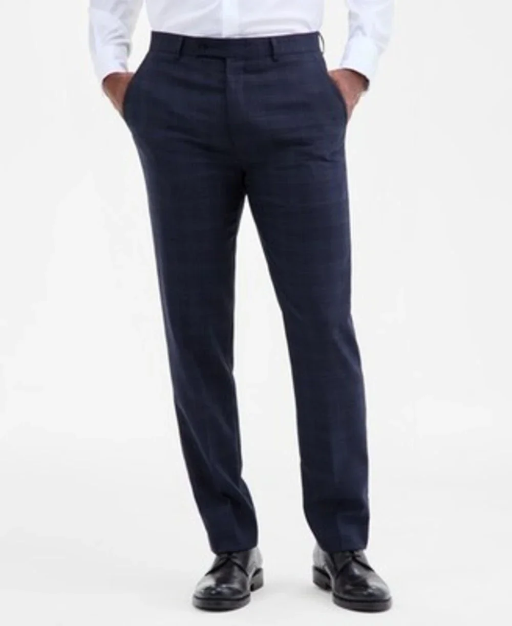 Calvin Klein Wool Blend Slim Fit Suit Pants Men's 38x32 Blue Hook & Tab Closure